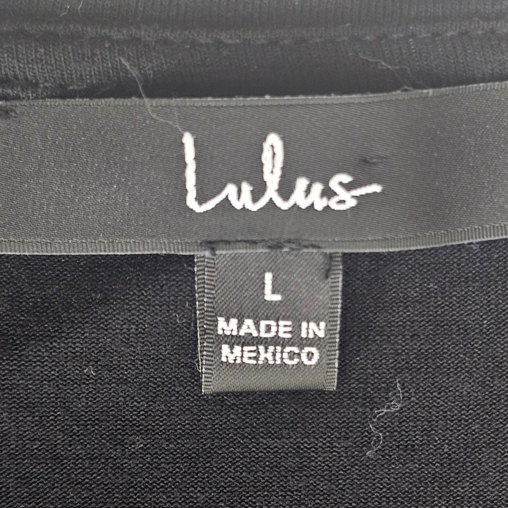 Lulus Black V Neck Short Sleeve Pocket T Shirt Dress Size L - Picture 3 of 5